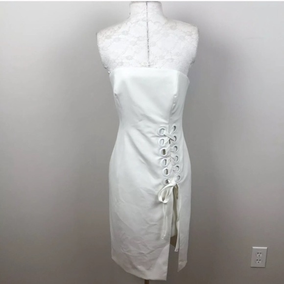 Finders keepers white strapless dress size 4 small - Picture 2 of 5